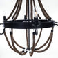 HomeRoots 35.5" x 35.5" x 47" 8 Bulbs Large Pendant Lamp With Rope Finish