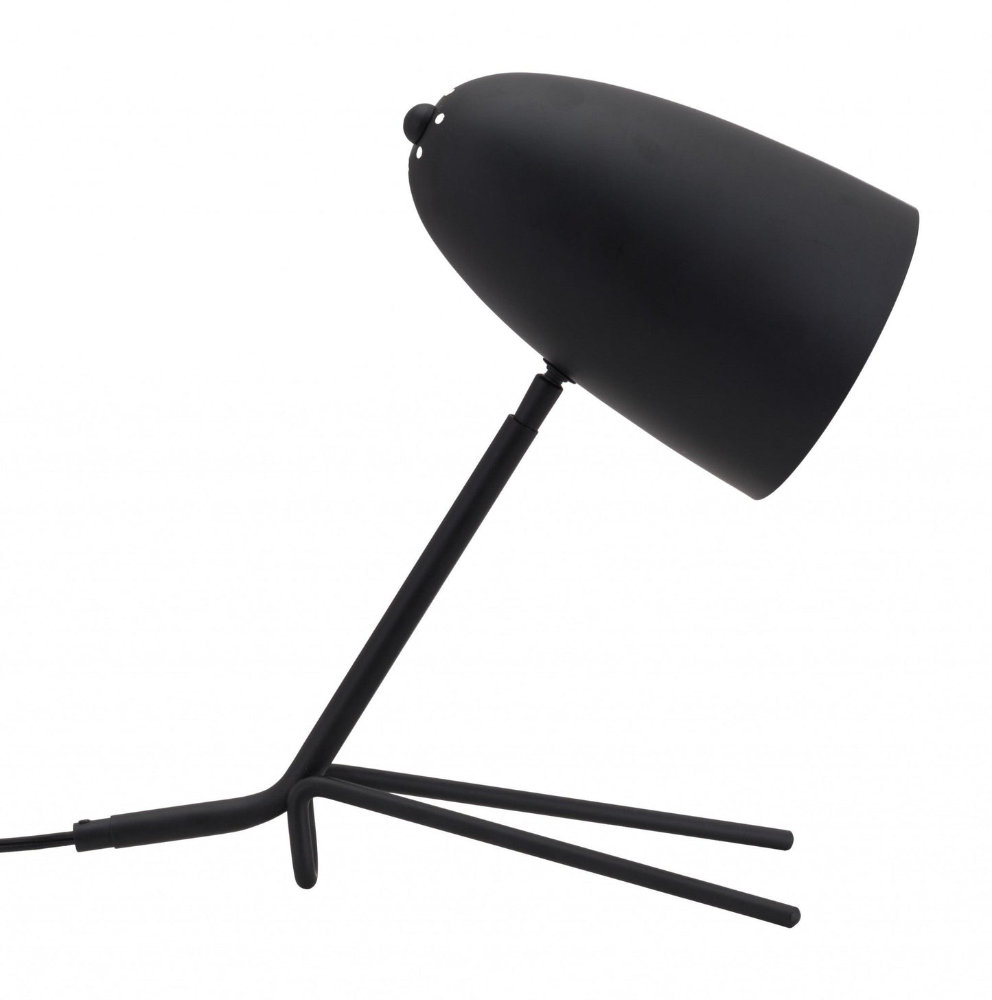 HomeRoots 38" Black Bedside Table Lamp With Dome Shade