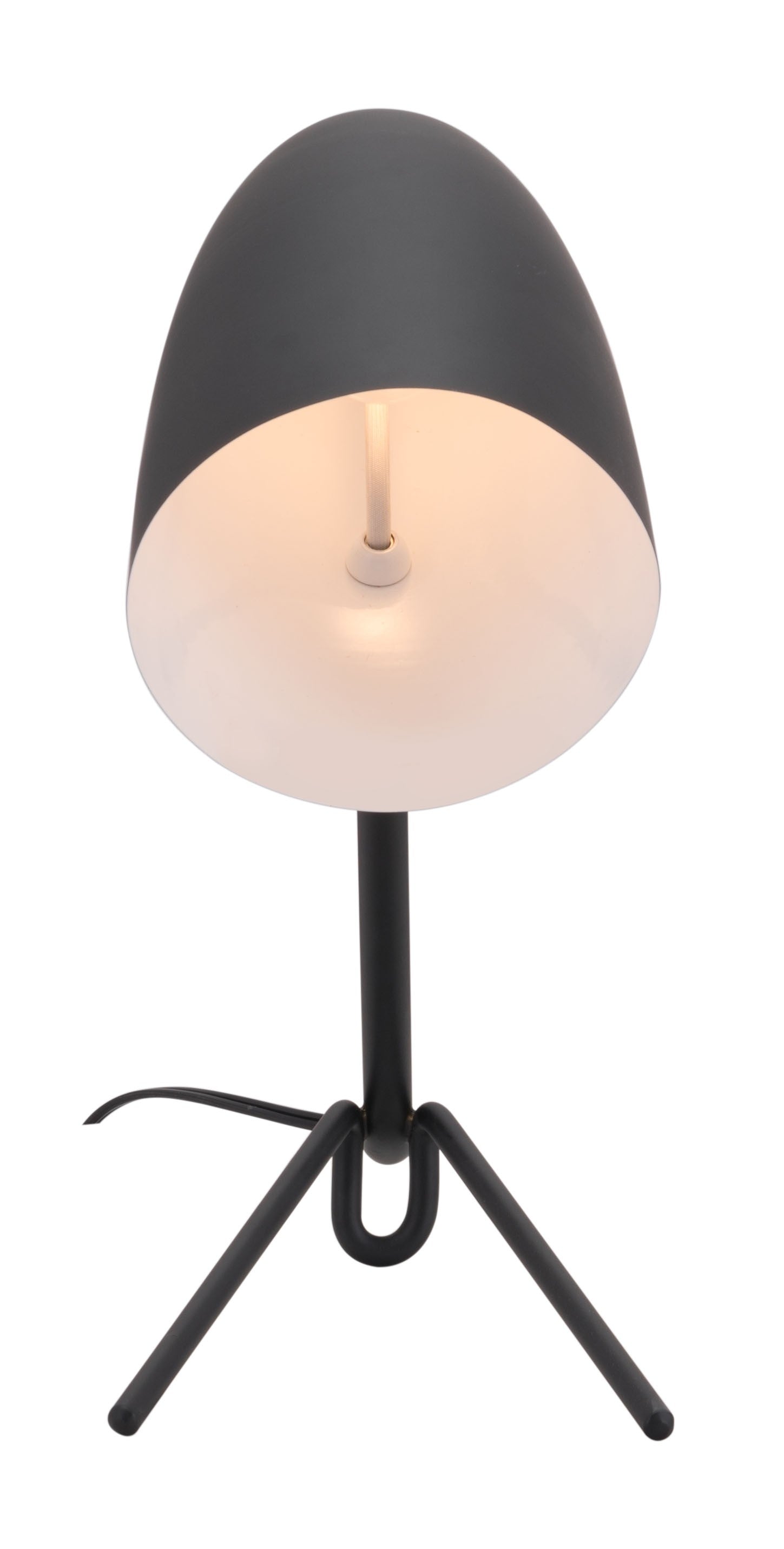 HomeRoots 38" Black Bedside Table Lamp With Dome Shade