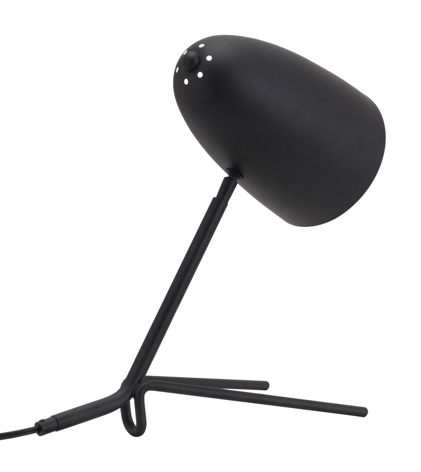 HomeRoots 38" Black Bedside Table Lamp With Dome Shade