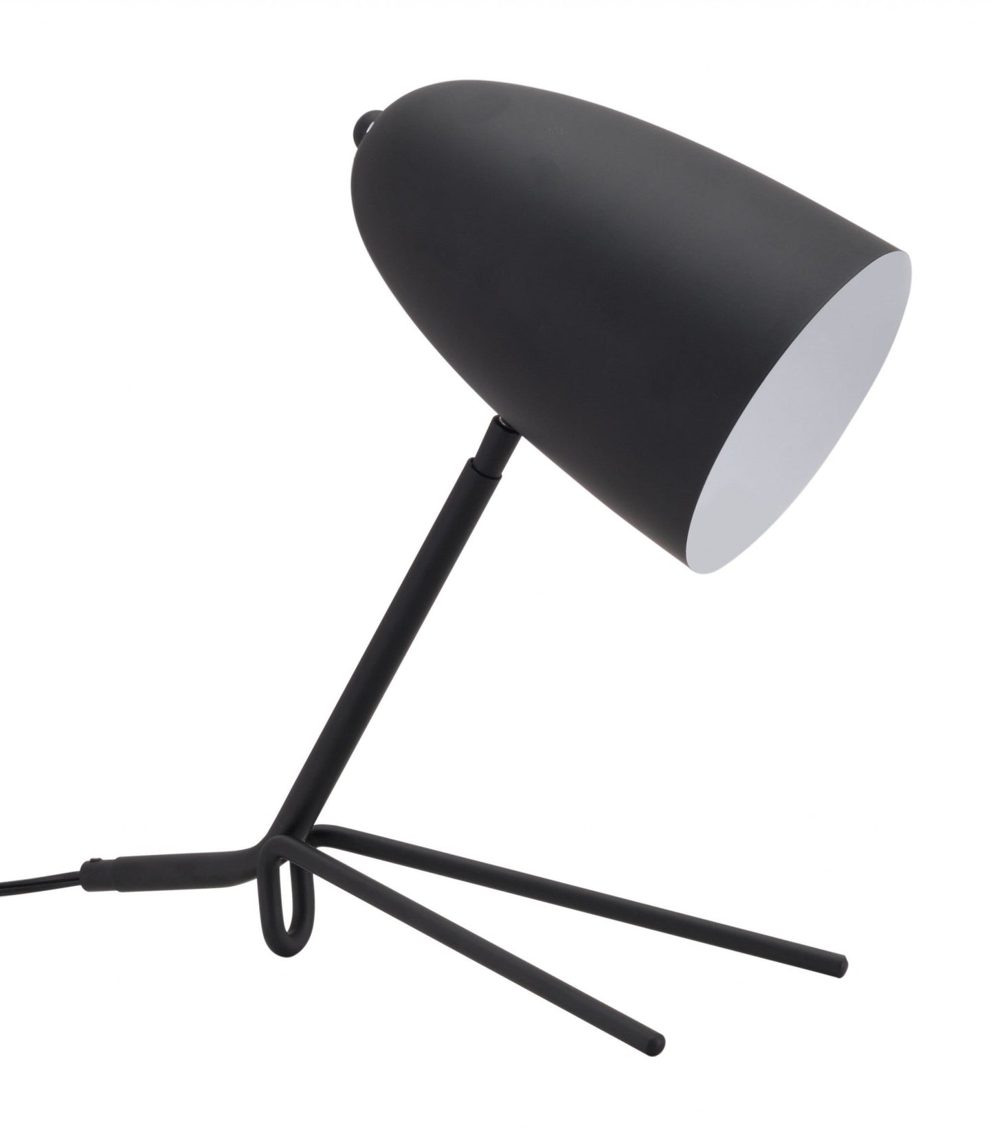 HomeRoots 38" Black Bedside Table Lamp With Dome Shade