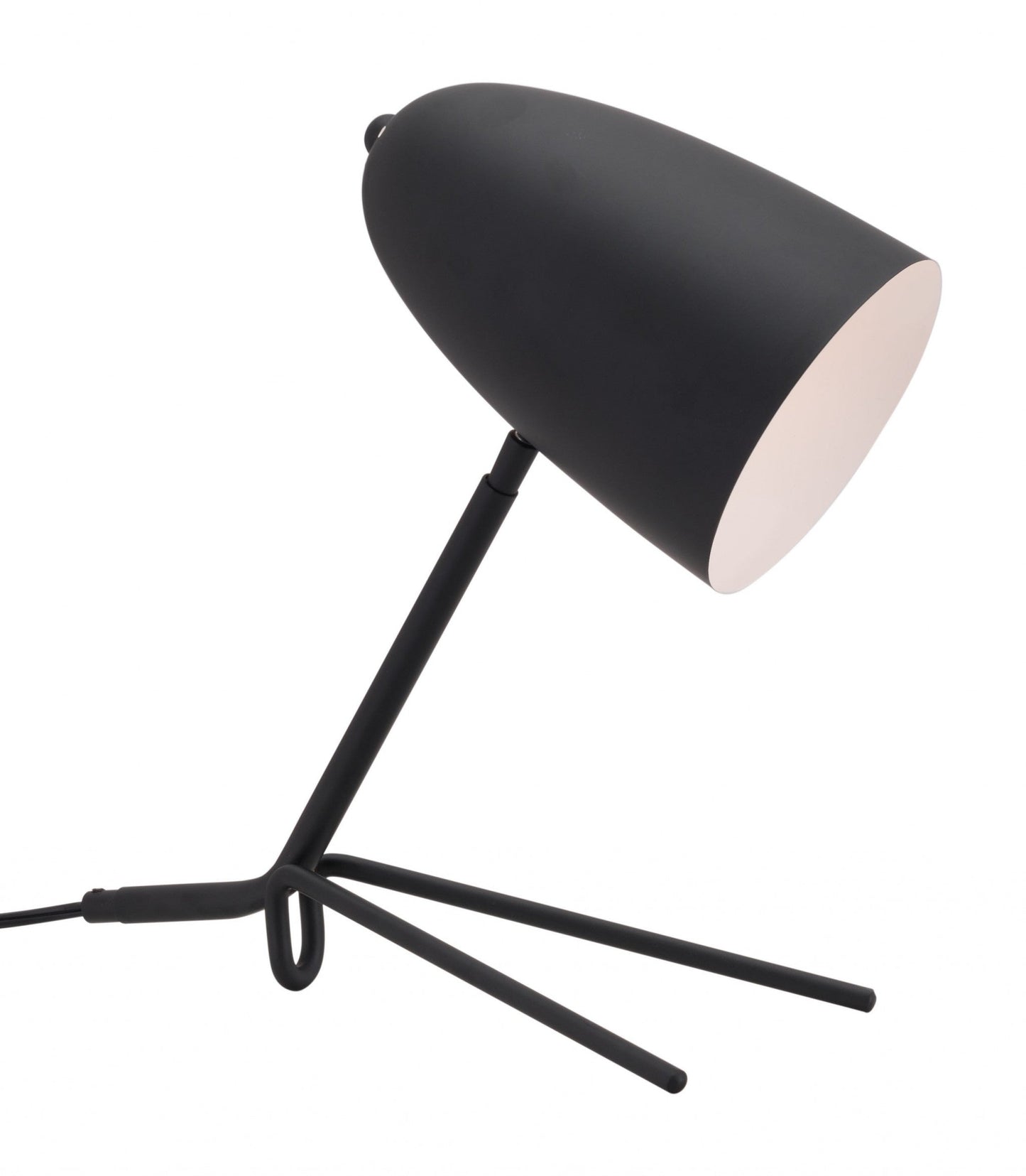 HomeRoots 38" Black Bedside Table Lamp With Dome Shade