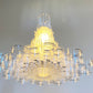 HomeRoots 39" x 39" x 70" Acrylic Pendant Lamp in White Finish