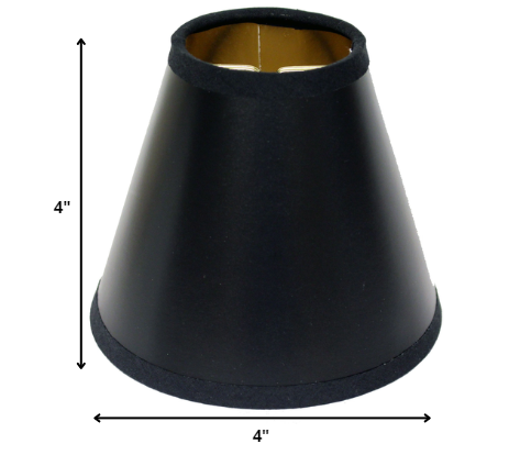 HomeRoots 4" Black With Gold Chandelier Parchment Lampshades in Set of 6