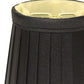HomeRoots 4" Black and Gold Slanted Pleat Chandelier Silk Lampshades in Set of 6