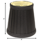 HomeRoots 4" Black and Gold Slanted Pleat Chandelier Silk Lampshades in Set of 6