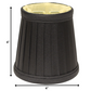 HomeRoots 4" Black and Gold Slanted Pleat Chandelier Silk Lampshades in Set of 6
