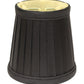 HomeRoots 4" Black and Gold Slanted Pleat Chandelier Silk Lampshades in Set of 6