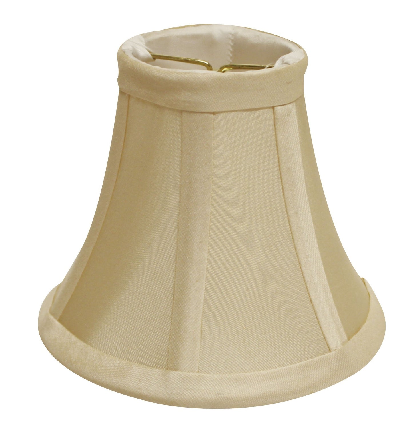 HomeRoots 4" Bright Yellow Slanted Chandelier Dupioni Lampshades in Set of 6