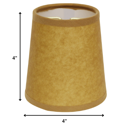 HomeRoots 4" Canvas Chandelier Kraft Paper Lampshades in Set of 6