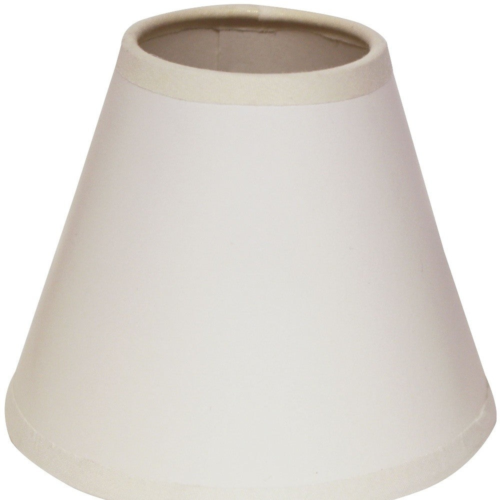 HomeRoots 4" Gloss White With White Chandelier Parchment Lampshades in Set of 6