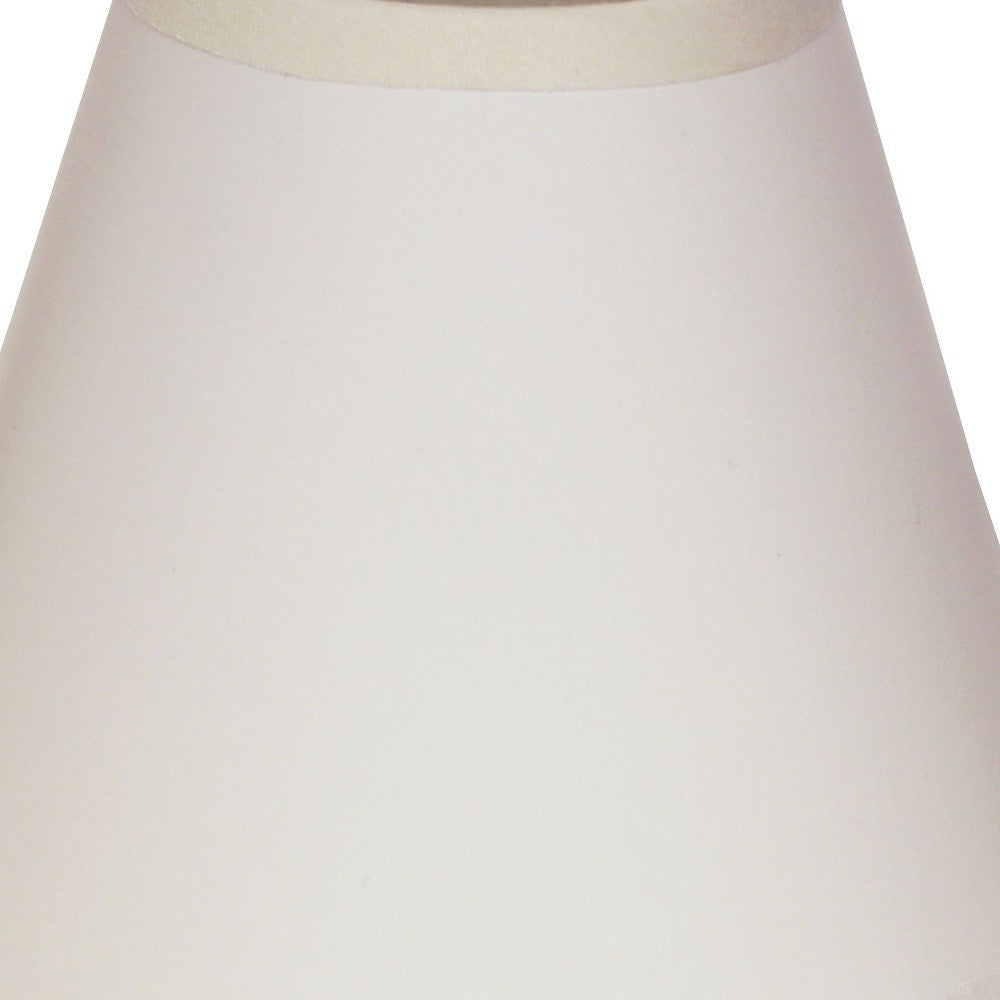 HomeRoots 4" Gloss White With White Chandelier Parchment Lampshades in Set of 6