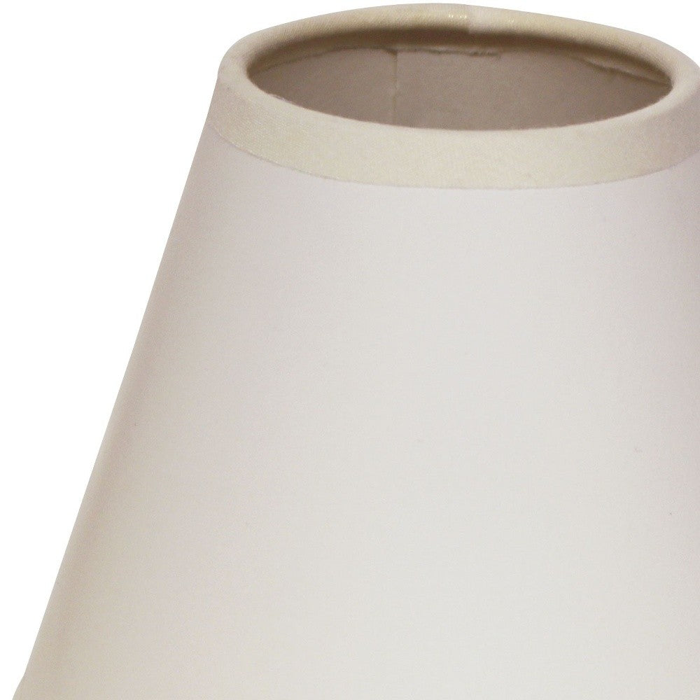 HomeRoots 4" Gloss White With White Chandelier Parchment Lampshades in Set of 6
