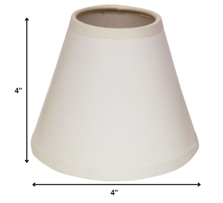 HomeRoots 4" Gloss White With White Chandelier Parchment Lampshades in Set of 6