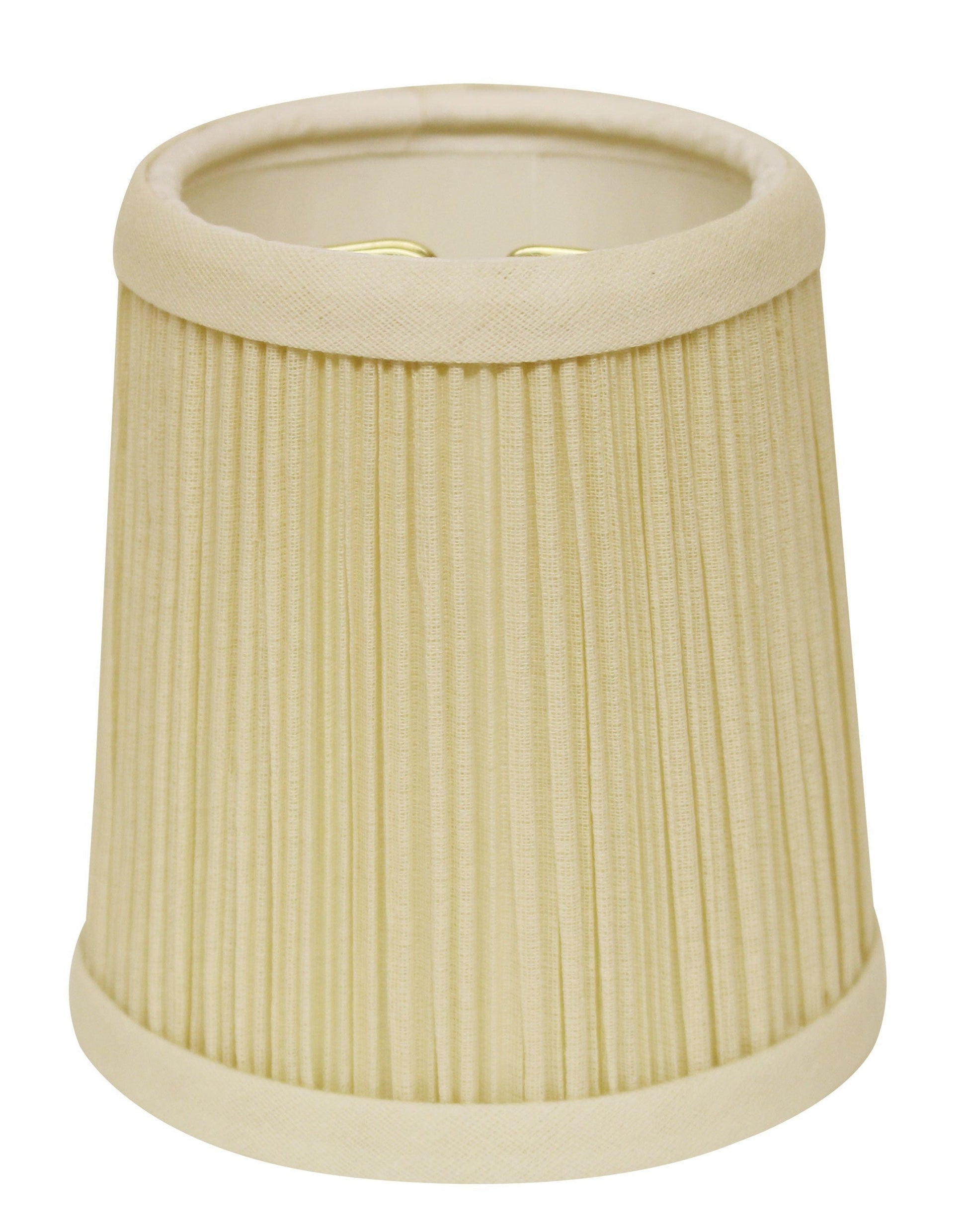 HomeRoots 4" Ivory Chandelier Broadcloth Lampshades in Set of 6