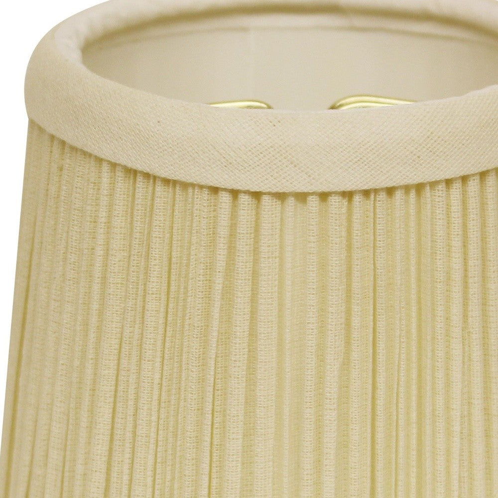 HomeRoots 4" Ivory Chandelier Broadcloth Lampshades in Set of 6