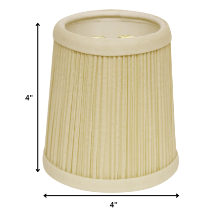HomeRoots 4" Ivory Chandelier Broadcloth Lampshades in Set of 6