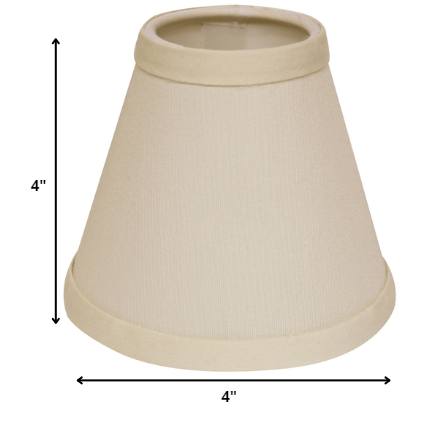 HomeRoots 4" Ivory Chandelier No Slub Lampshades in Set of 6