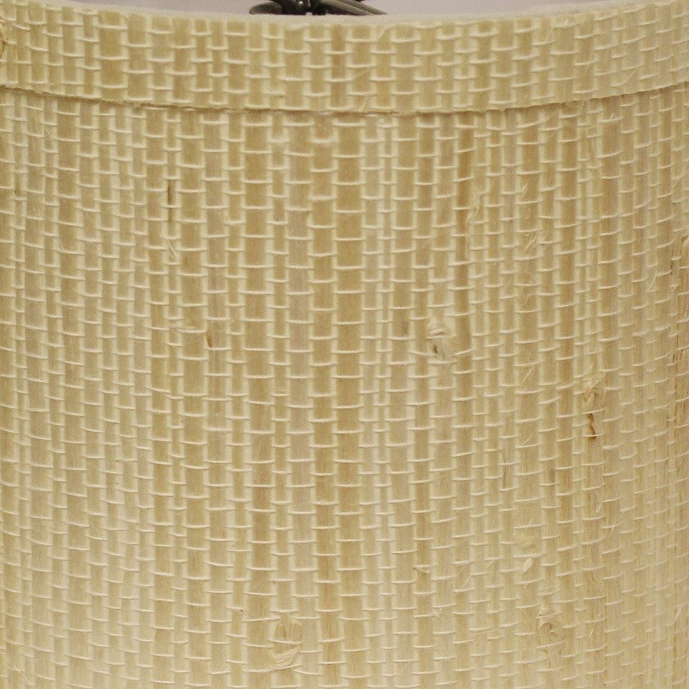 HomeRoots 4" Ivory Grasscloth Drum Chandelier Lampshades in Set of 6