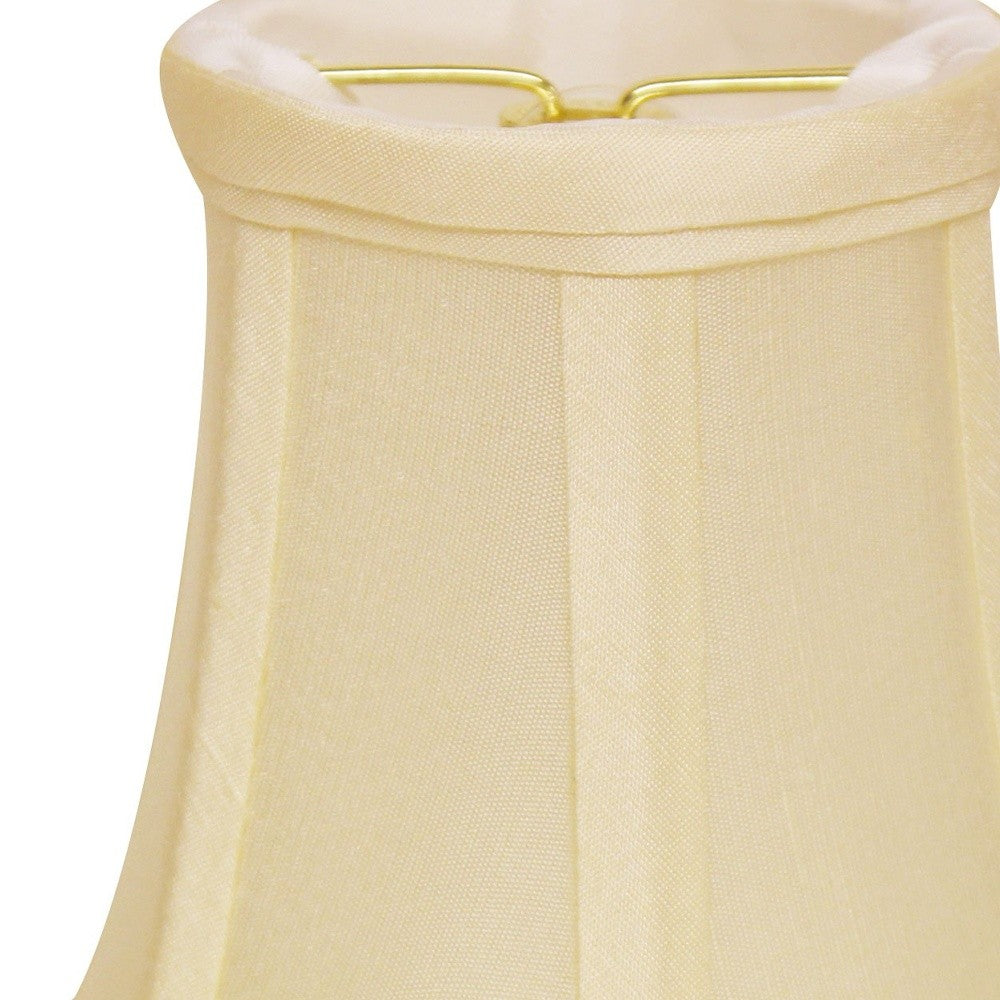 HomeRoots 4" Ivory Slanted Chandelier Dupioni Lampshades in Set of 6