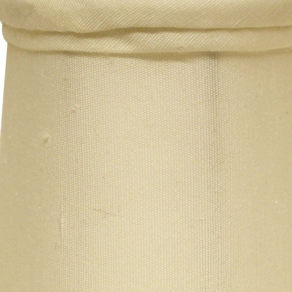 HomeRoots 4" Ivory Slanted Chandelier Tissue Shantung Lampshades in Set of 6