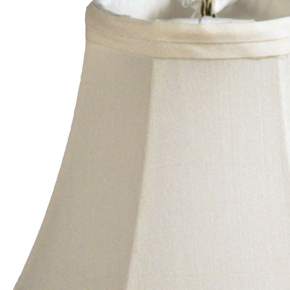 HomeRoots 4" Ivory Slanted Silk Chandelier Pongee Shantung Lampshades in Set of 6
