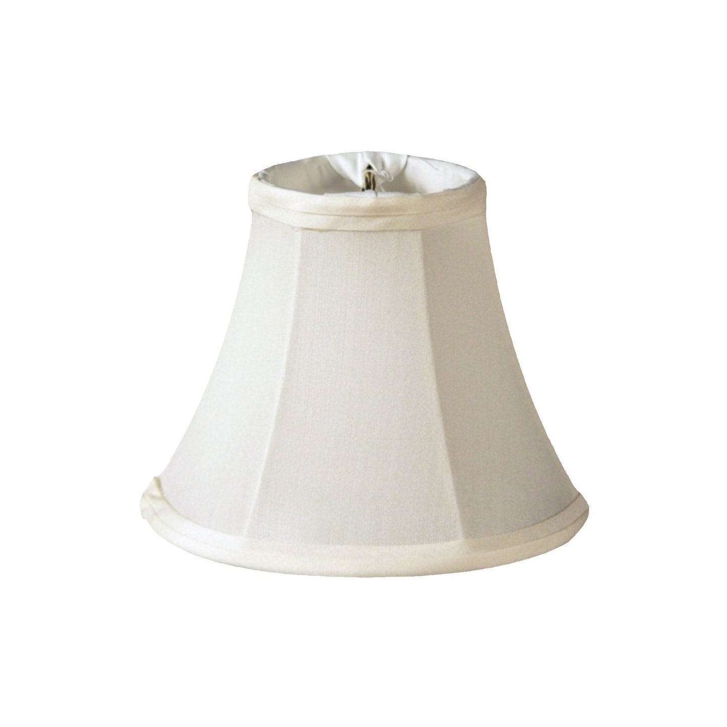 HomeRoots 4" Ivory Slanted Silk Chandelier Pongee Shantung Lampshades in Set of 6