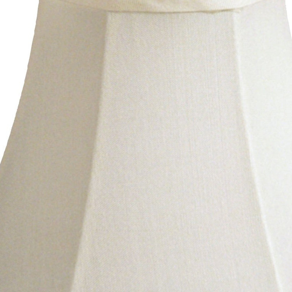 HomeRoots 4" Ivory Slanted Silk Chandelier Pongee Shantung Lampshades in Set of 6