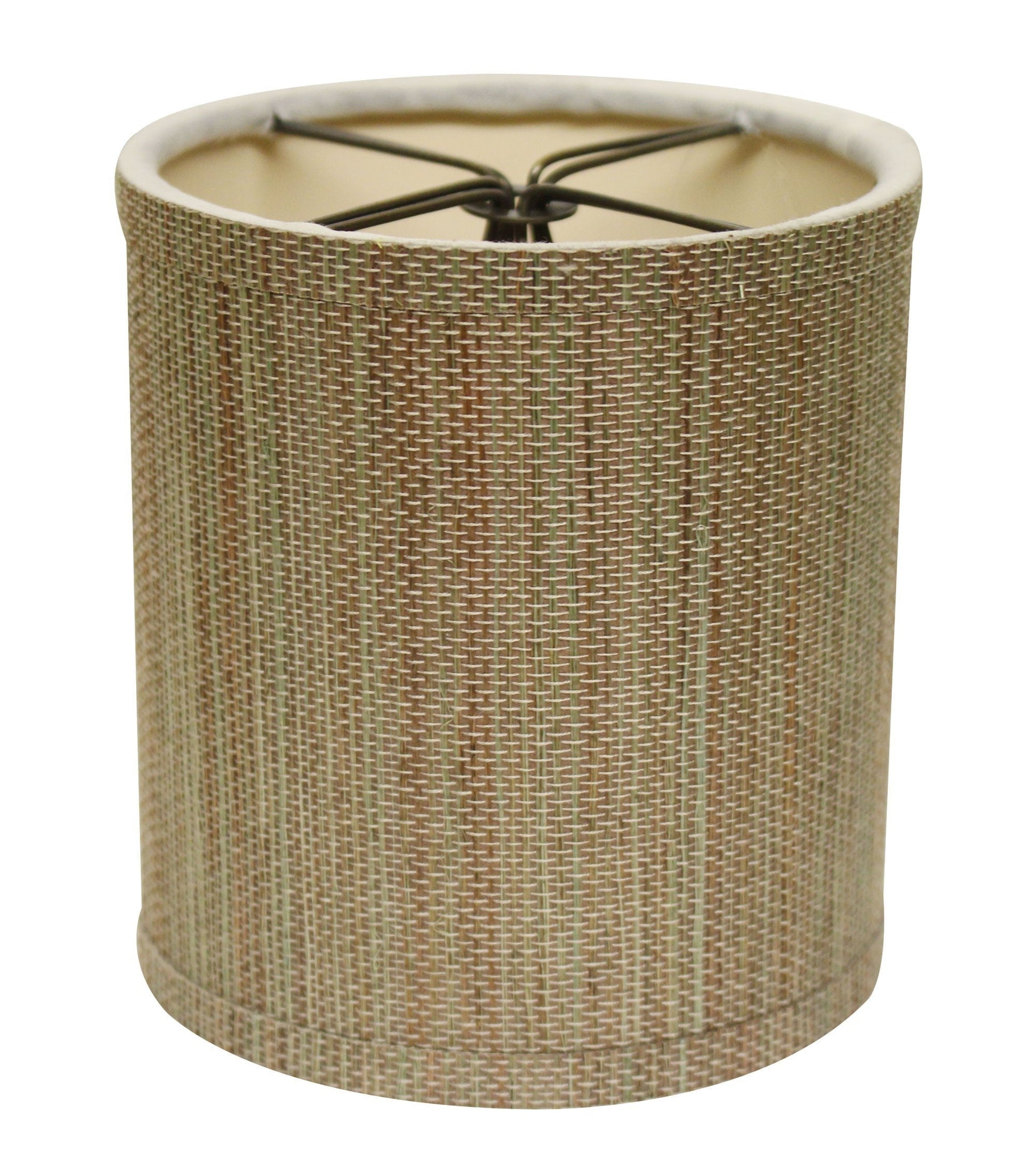 HomeRoots 4" Multicolor Grasscloth Drum Chandelier Lampshades in Set of 6