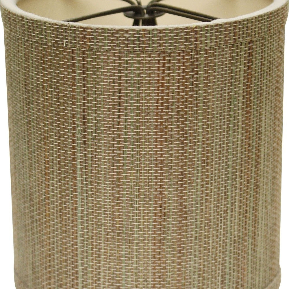 HomeRoots 4" Multicolor Grasscloth Drum Chandelier Lampshades in Set of 6