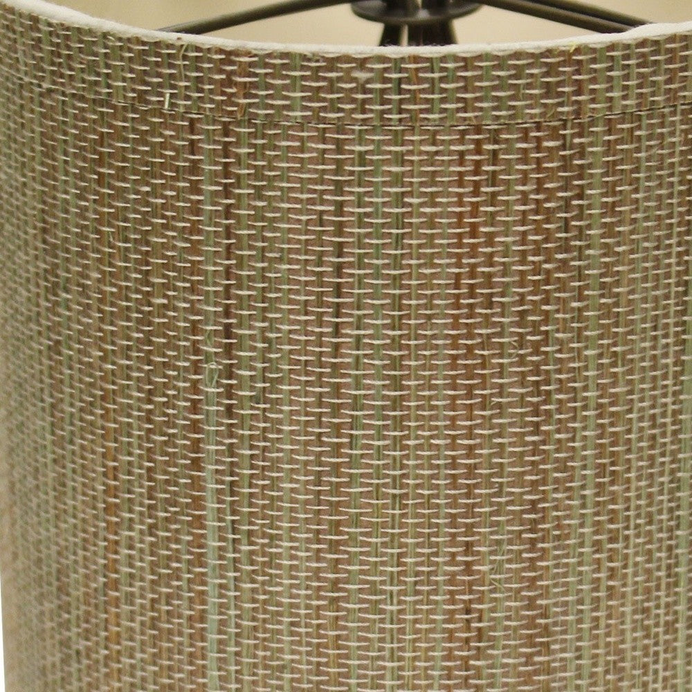 HomeRoots 4" Multicolor Grasscloth Drum Chandelier Lampshades in Set of 6