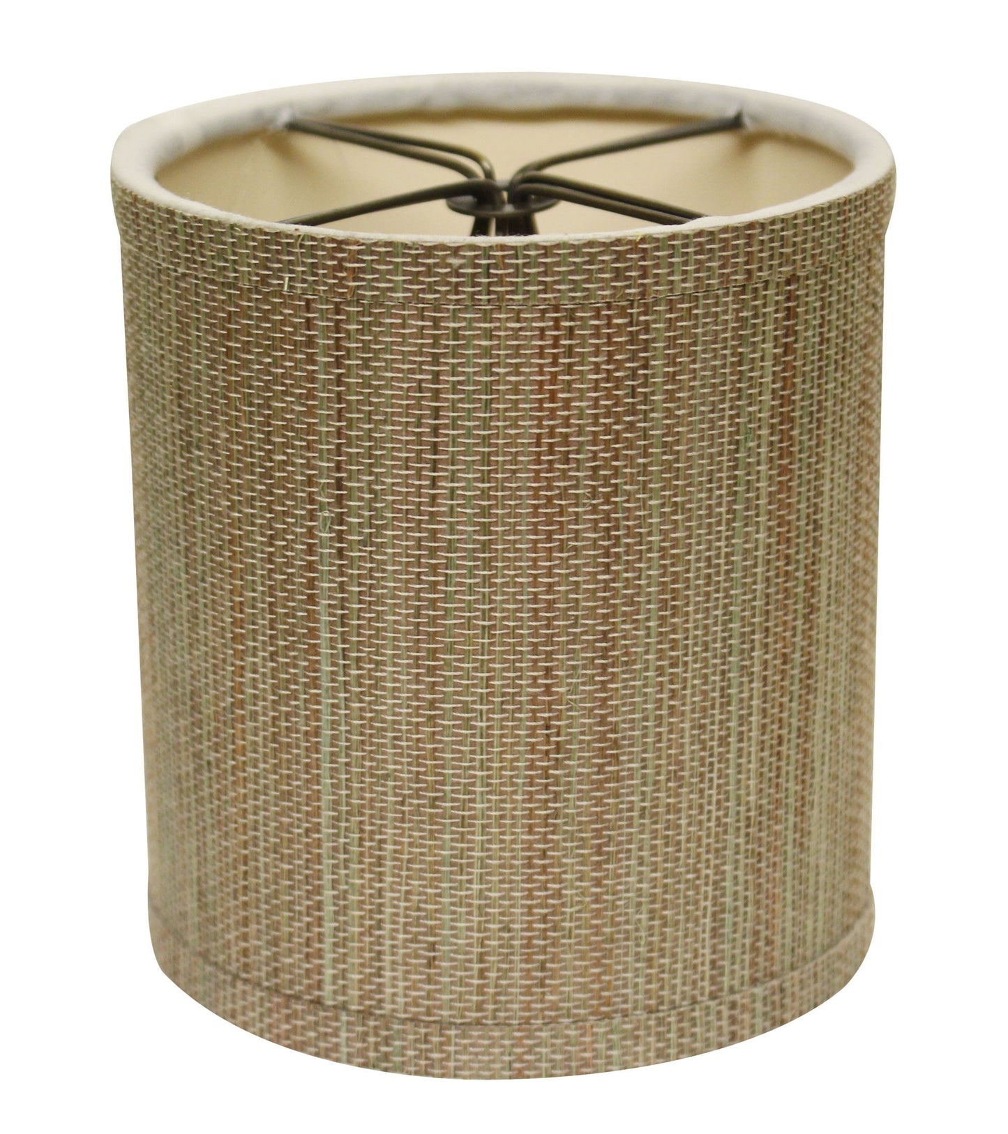 HomeRoots 4" Multicolor Grasscloth Drum Chandelier Lampshades in Set of 6