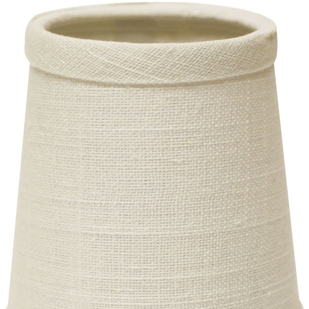 HomeRoots 4" Off White Chandelier Linen Lampshades in Set of 6