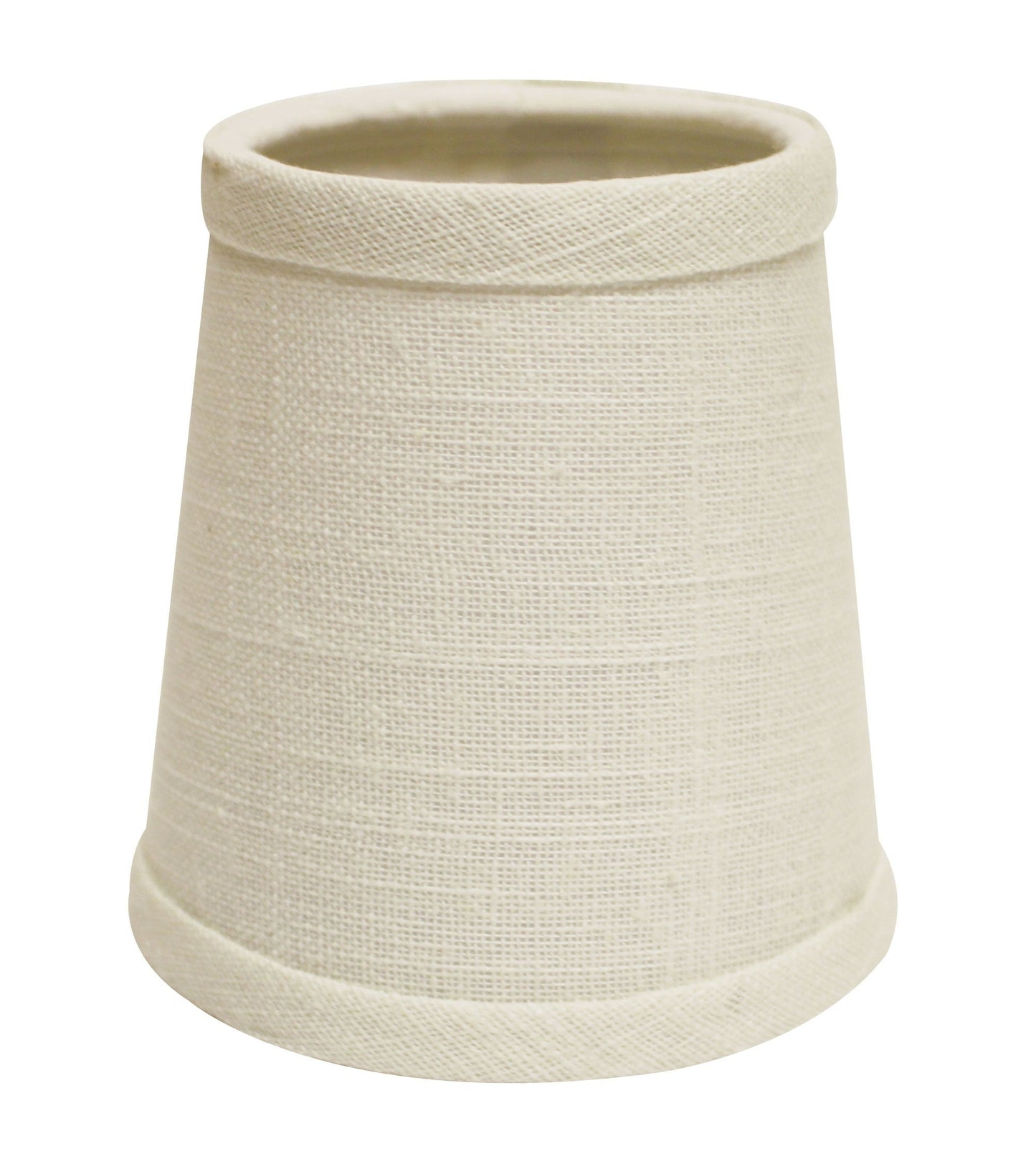 HomeRoots 4" Off White Chandelier Linen Lampshades in Set of 6