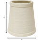 HomeRoots 4" Off White Chandelier Linen Lampshades in Set of 6