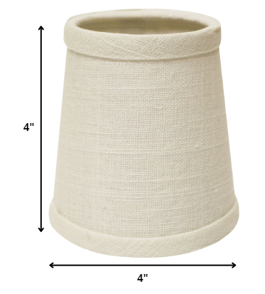 HomeRoots 4" Off White Chandelier Linen Lampshades in Set of 6