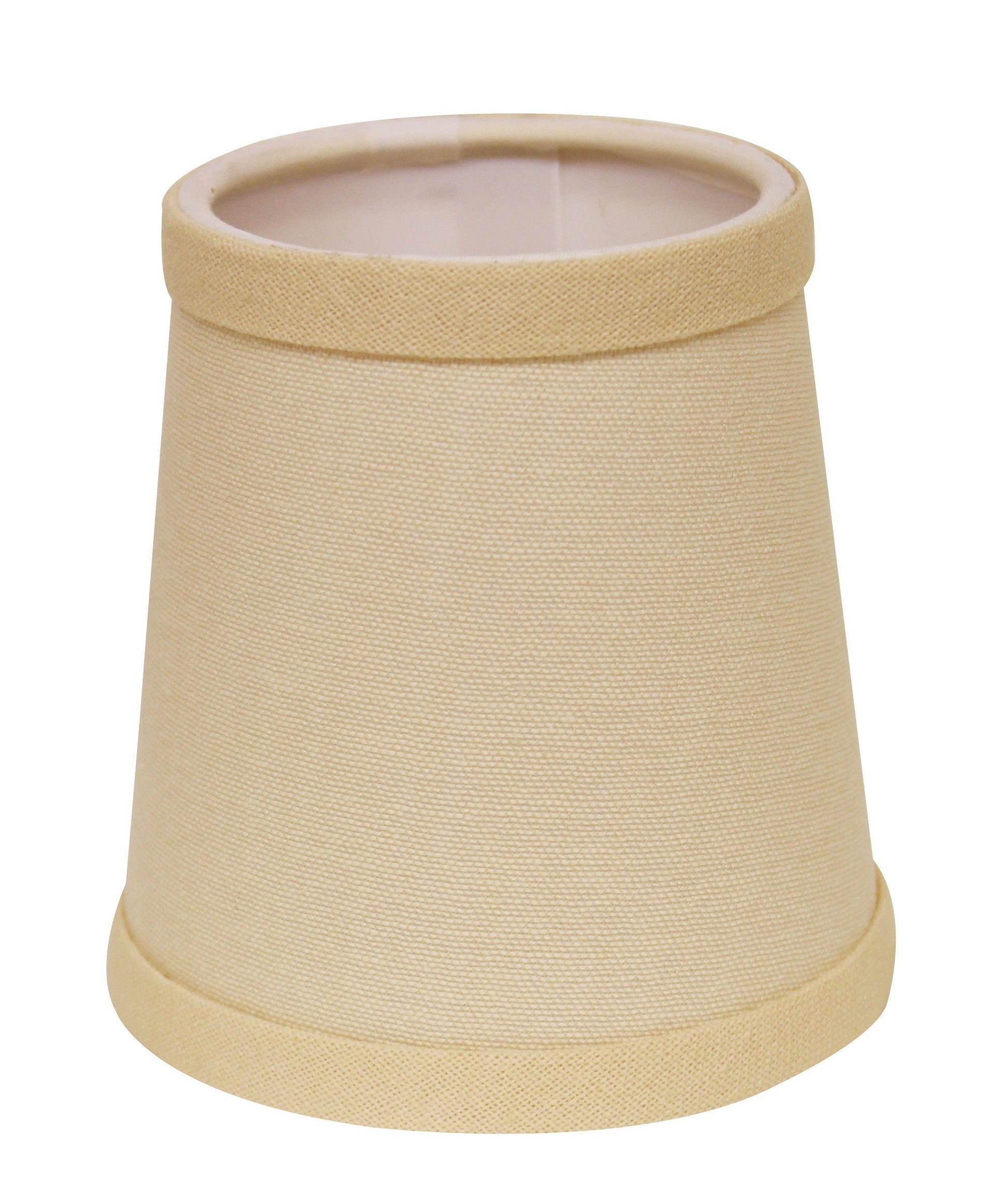 HomeRoots 4" Parchment Beige Chandelier Linen Lampshades in Set of 6
