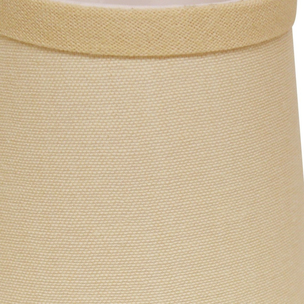 HomeRoots 4" Parchment Beige Chandelier Linen Lampshades in Set of 6
