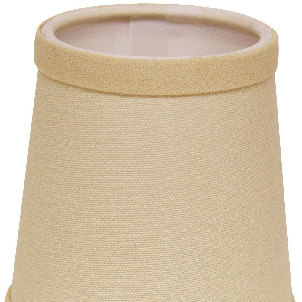 HomeRoots 4" Parchment Beige Chandelier Linen Lampshades in Set of 6