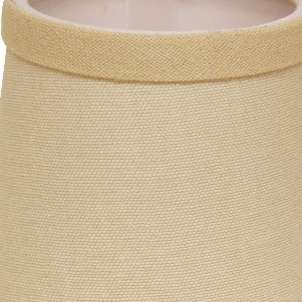 HomeRoots 4" Parchment Beige Chandelier Linen Lampshades in Set of 6