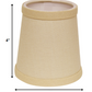 HomeRoots 4" Parchment Beige Chandelier Linen Lampshades in Set of 6