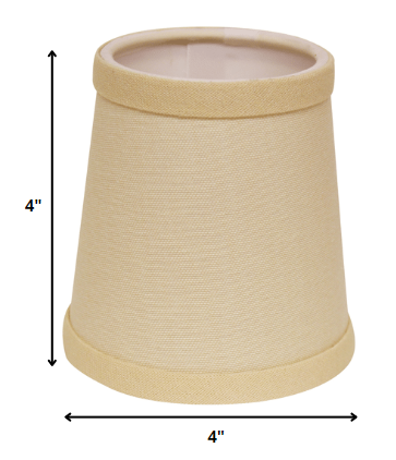 HomeRoots 4" Parchment Beige Chandelier Linen Lampshades in Set of 6