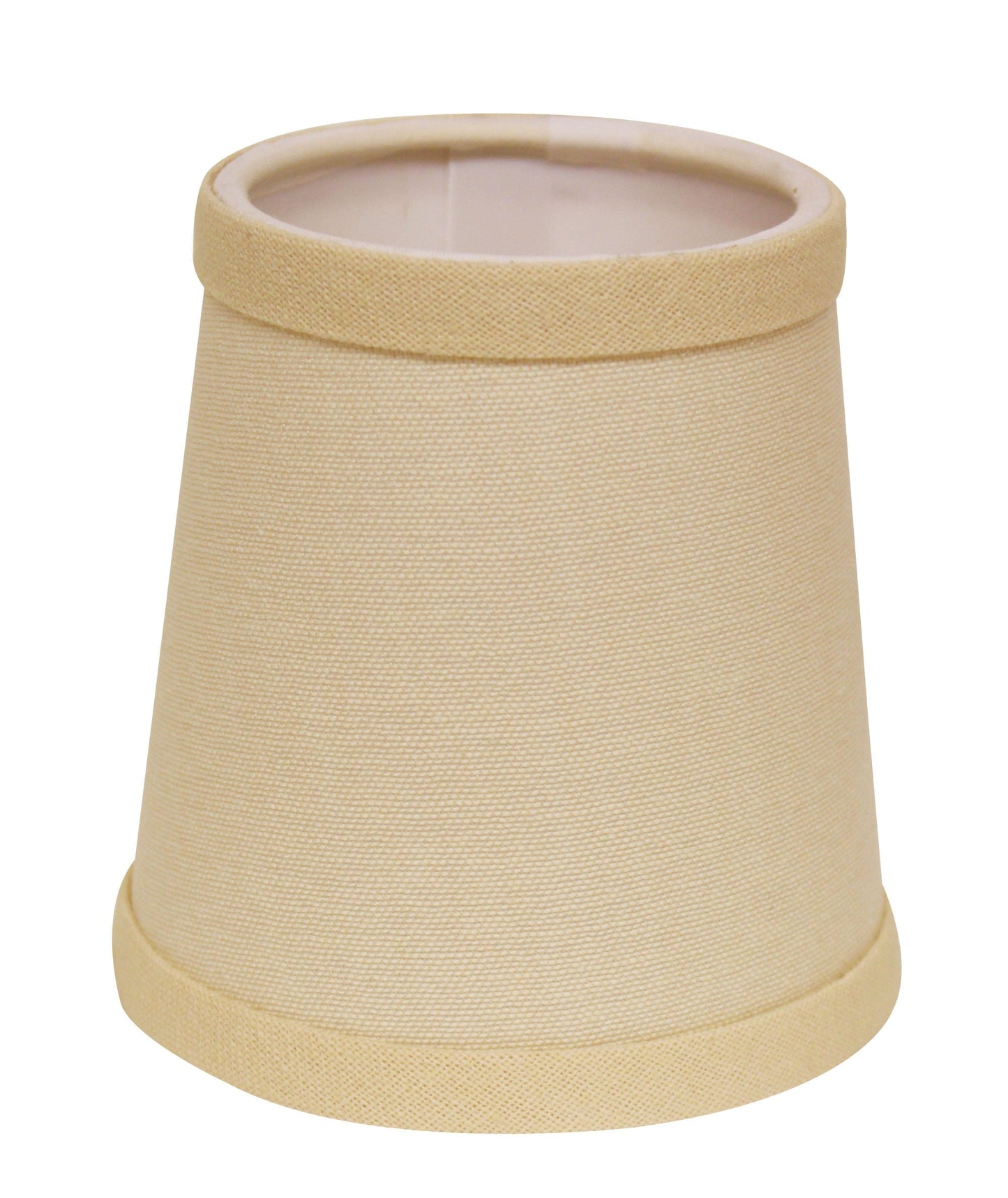 HomeRoots 4" Parchment Beige Chandelier Linen Lampshades in Set of 6
