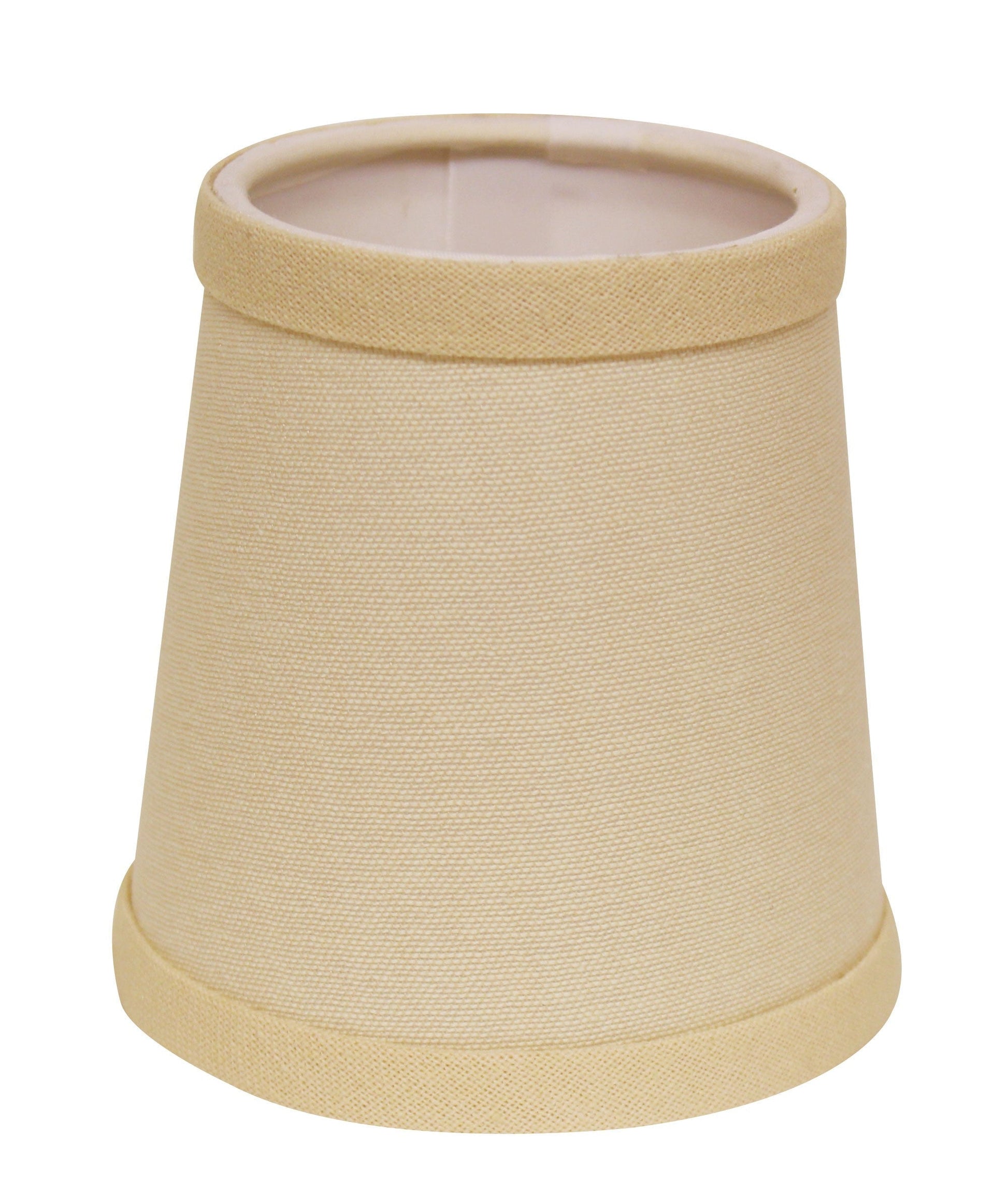 HomeRoots 4" Parchment Beige Chandelier Linen Lampshades in Set of 6