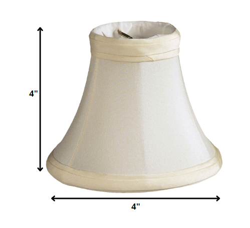 HomeRoots 4" Slate Grey Premium Silk Chandelier Shantung Lampshades in Set of 6