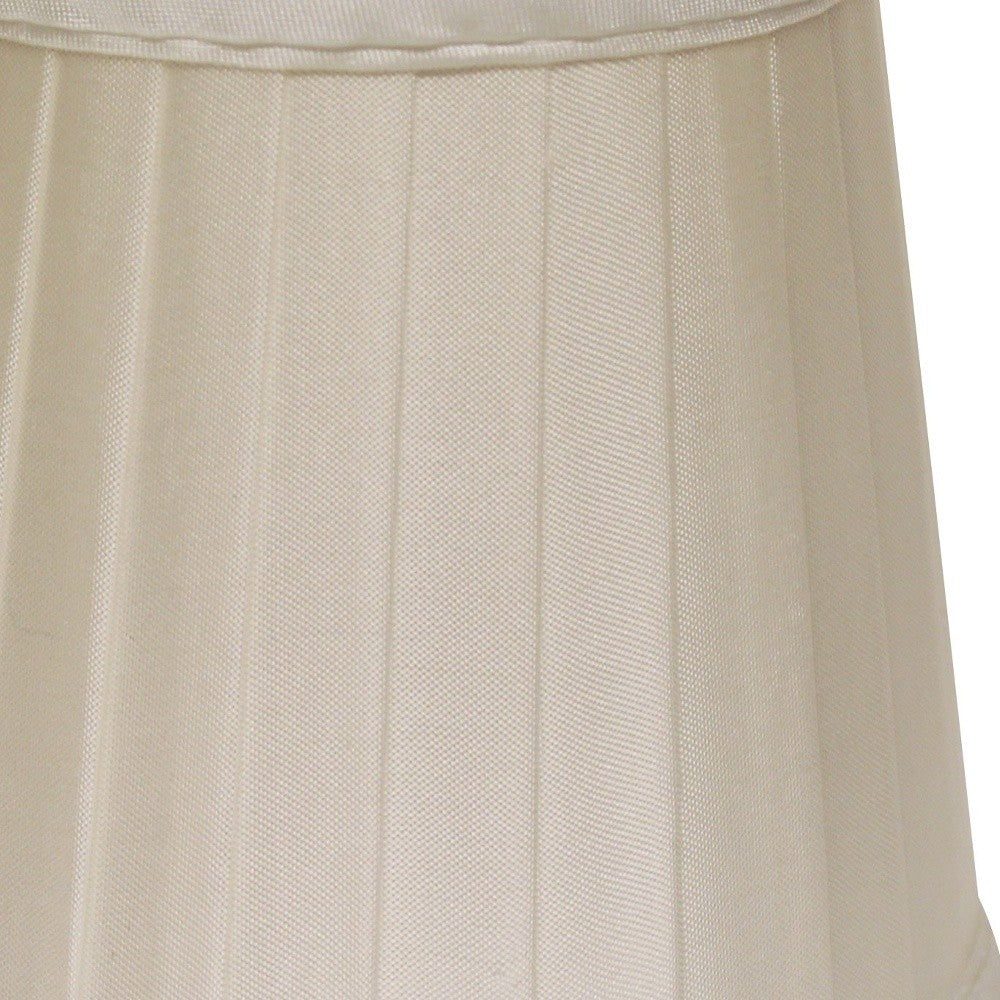 HomeRoots 4" Slate Grey Slanted Pleat Chandelier Silk Lampshades in Set of 6