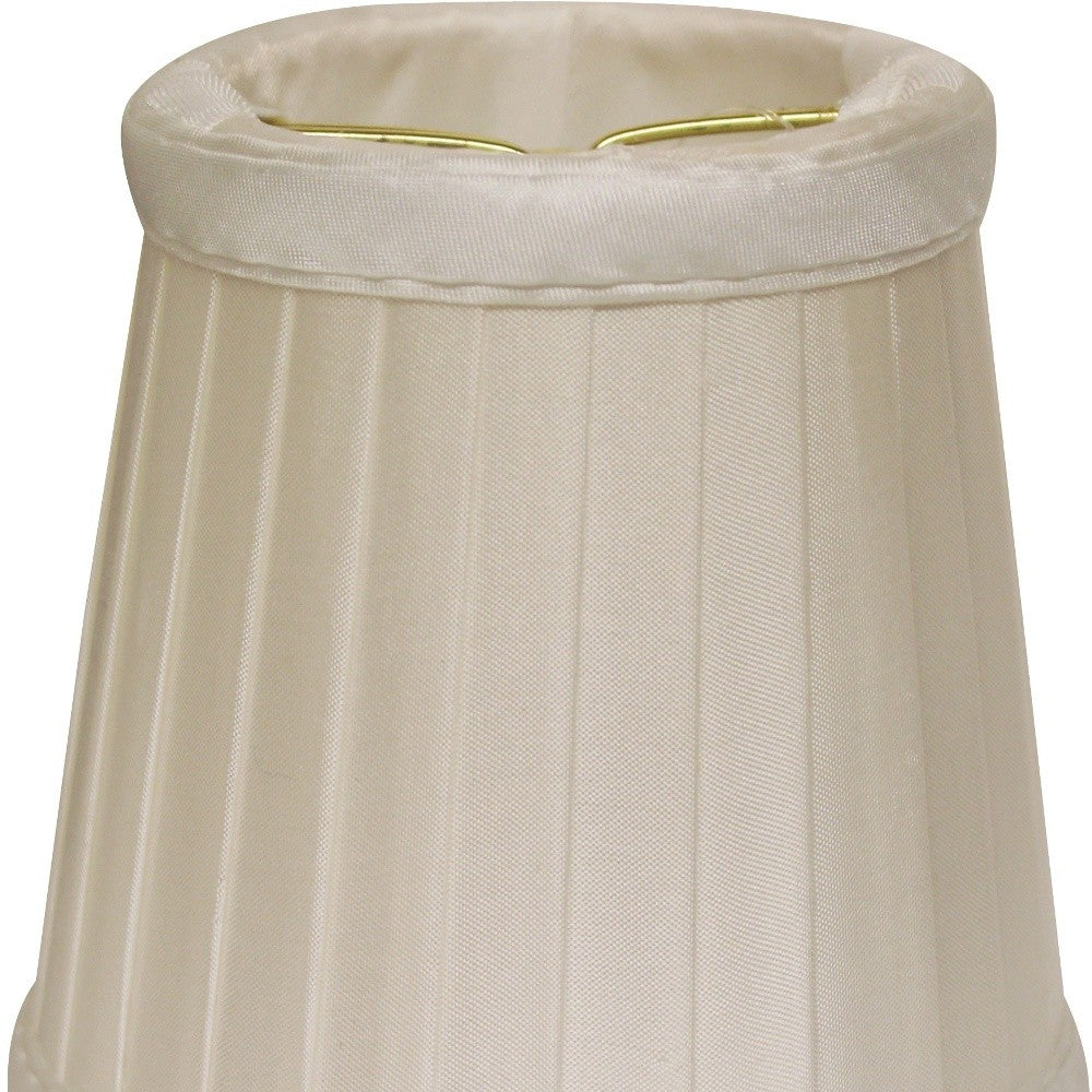 HomeRoots 4" Slate Grey Slanted Pleat Chandelier Silk Lampshades in Set of 6