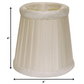HomeRoots 4" Slate Grey Slanted Pleat Chandelier Silk Lampshades in Set of 6