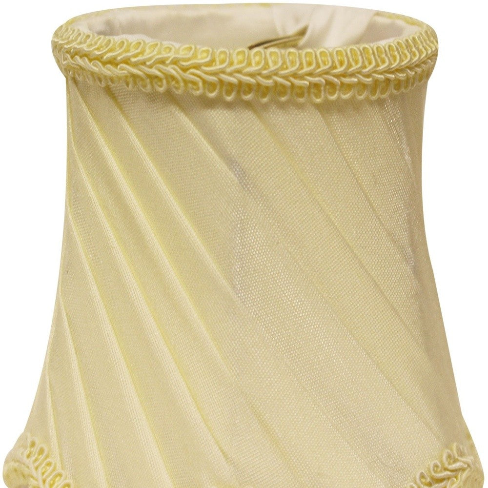 HomeRoots 4" Slate Grey Slanted Swirl Chandelier Silk Lampshades in Set of 6