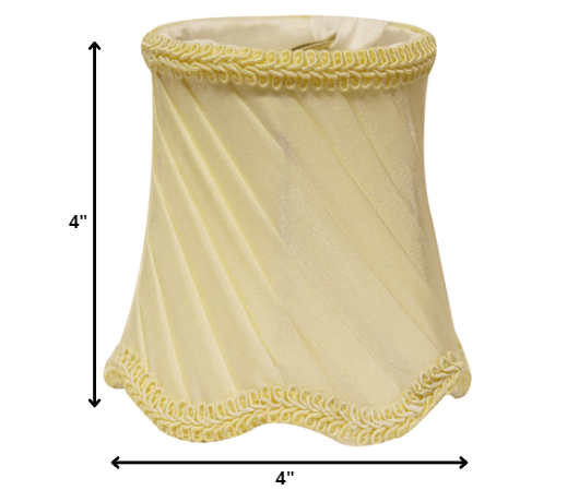 HomeRoots 4" Slate Grey Slanted Swirl Chandelier Silk Lampshades in Set of 6